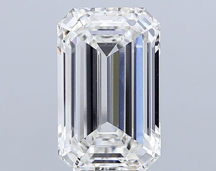 10.93 Carat Emerald Lab Diamond with  Cut Diamond in 14KT  view 1
