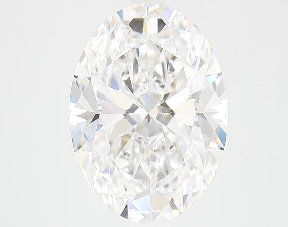 4.2 Carat Oval Lab Diamond with  Cut Diamond in 14KT  view 1

