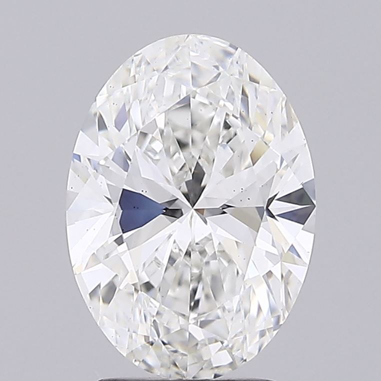 3.0 Carat Oval Lab Diamond with  Cut Diamond in 14KT  view 1
