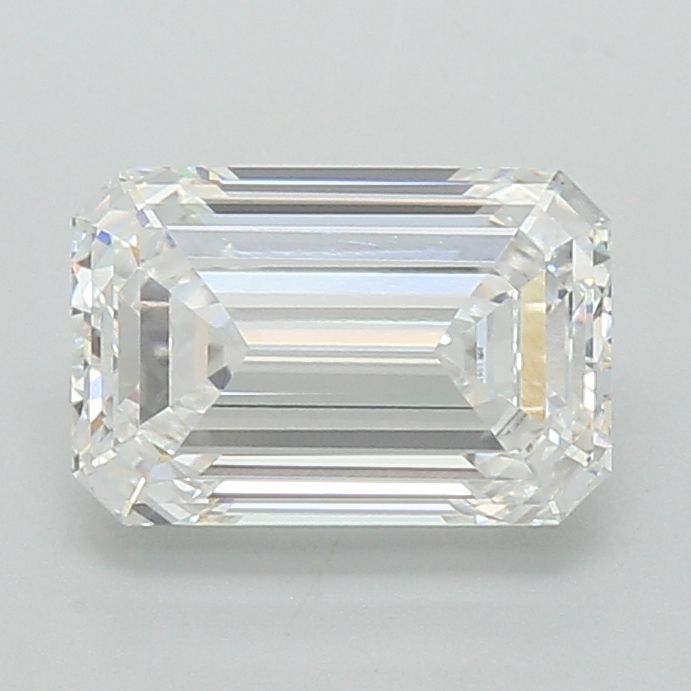 3.07 Carat Emerald Lab Diamond with  Cut Diamond in 14KT  view 1

