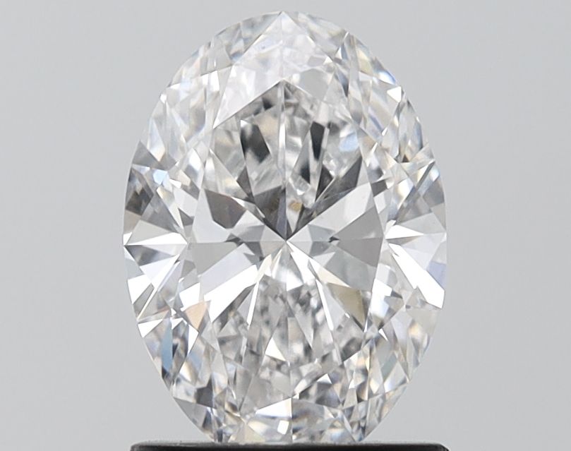 1.51 Carat Oval Lab Diamond with  Cut Diamond in 14KT  view 1
