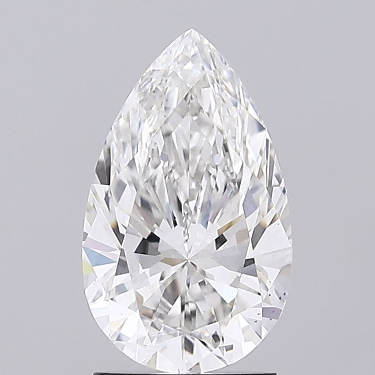2.03 Carat Pear Lab Diamond with  Cut Diamond in 14KT  view 1
