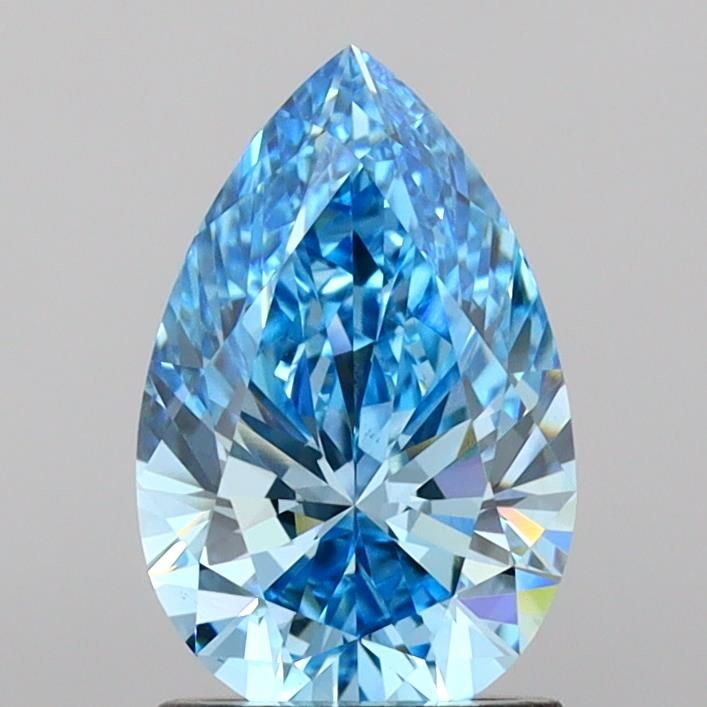 1.58 Carat Pear Lab Diamond with  Cut Diamond in 14KT  view 1
