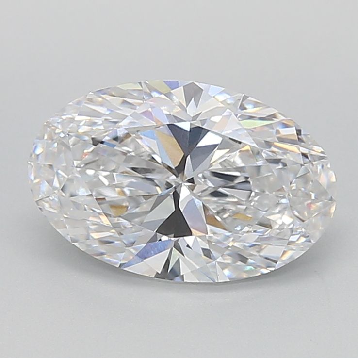 2.74 Carat Oval Lab Diamond with  Cut Diamond in 14KT  view 1
