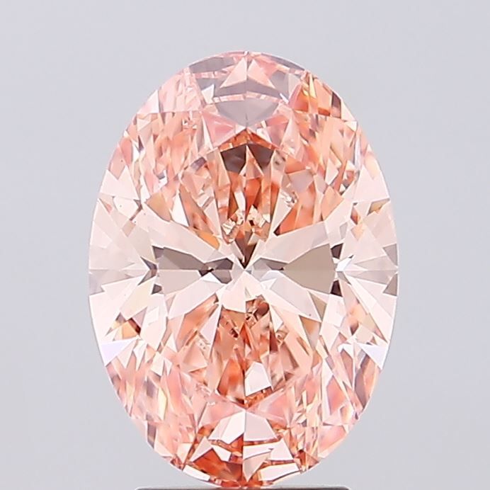 3.55 Carat Oval Lab Diamond with  Cut Diamond in 14KT  view 1
