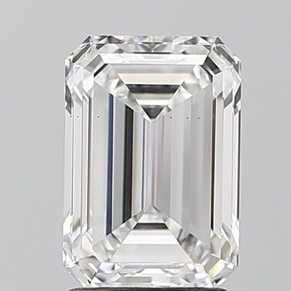 2.06 Carat Emerald Lab Diamond with  Cut Diamond in 14KT  view 1
