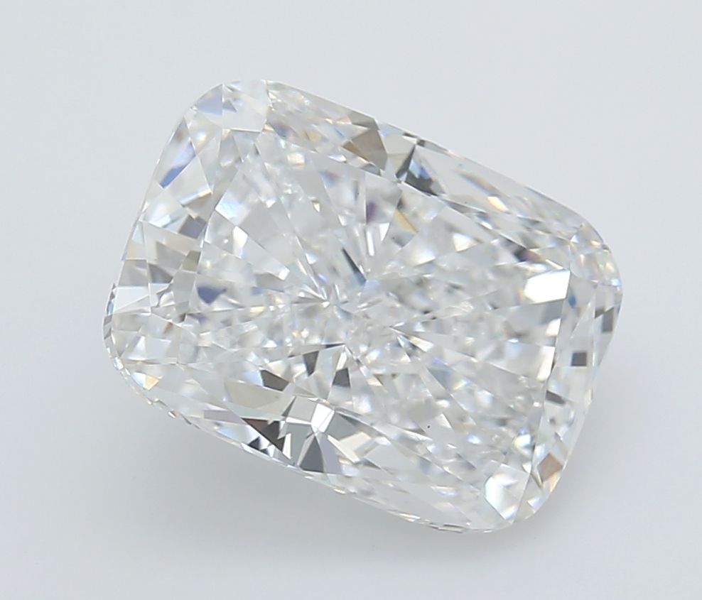 5.01 Carat Cushion Lab Diamond with  Cut Diamond in 14KT  view 1
