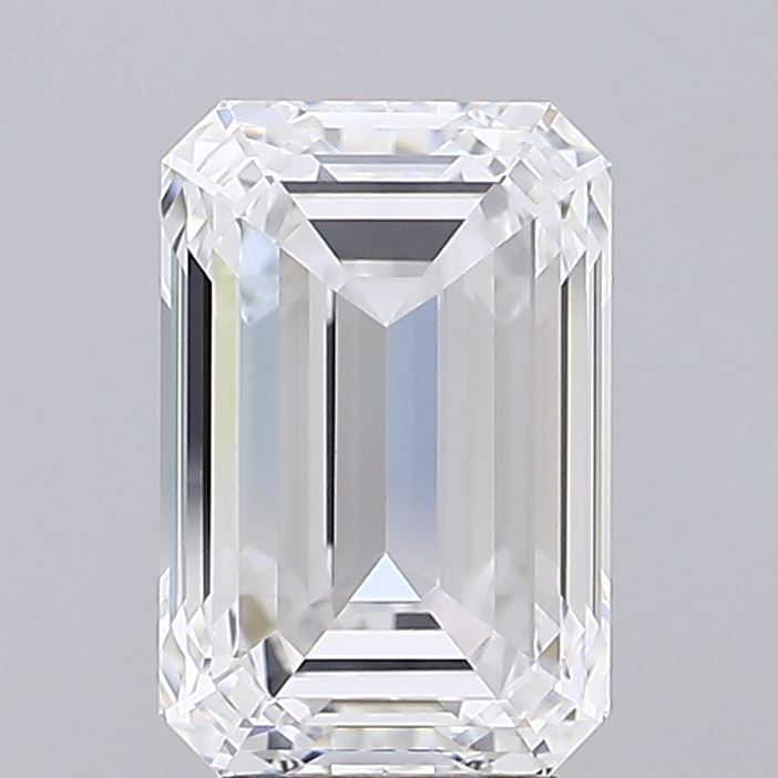 4.51 Carat Emerald Lab Diamond with  Cut Diamond in 14KT  view 1
