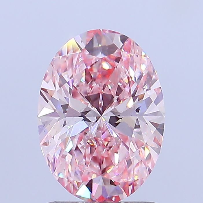 1.51 Carat Oval Lab Diamond with  Cut Diamond in 14KT  view 1

