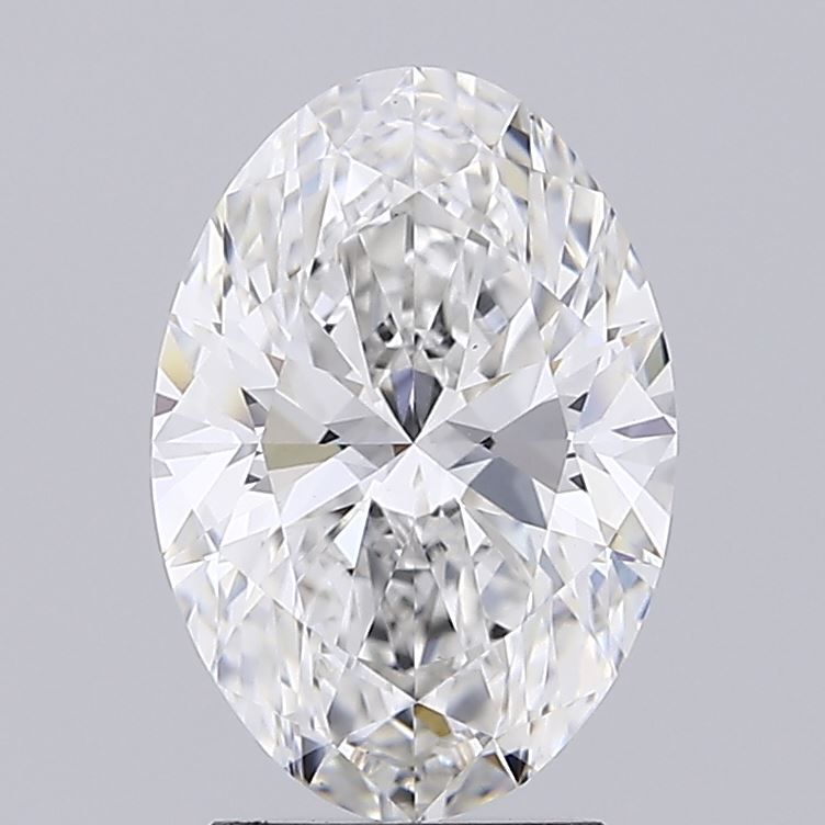 2.59 Carat Oval Lab Diamond with  Cut Diamond in 14KT  view 1
