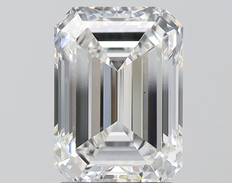 2.56 Carat Emerald Lab Diamond with  Cut Diamond in 14KT  view 1

