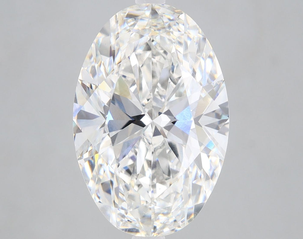 5.58 Carat Oval Lab Diamond with  Cut Diamond in 14KT  view 1
