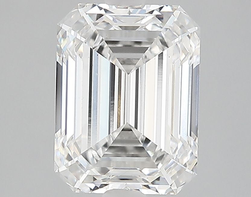 2.79 Carat Emerald Lab Diamond with  Cut Diamond in 14KT  view 1
