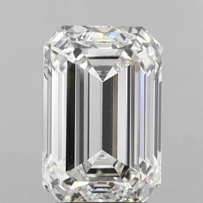 2.5 Carat Emerald Lab Diamond with  Cut Diamond in 14KT  view 1
