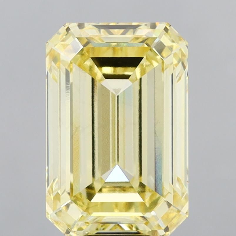 10.05 Carat Emerald Lab Diamond with  Cut Diamond in 14KT  view 1
