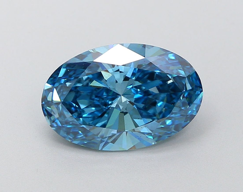 3.51 Carat Oval Lab Diamond with  Cut Diamond in 14KT  view 1
