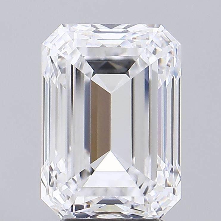 4.01 Carat Emerald Lab Diamond with  Cut Diamond in 14KT  view 1
