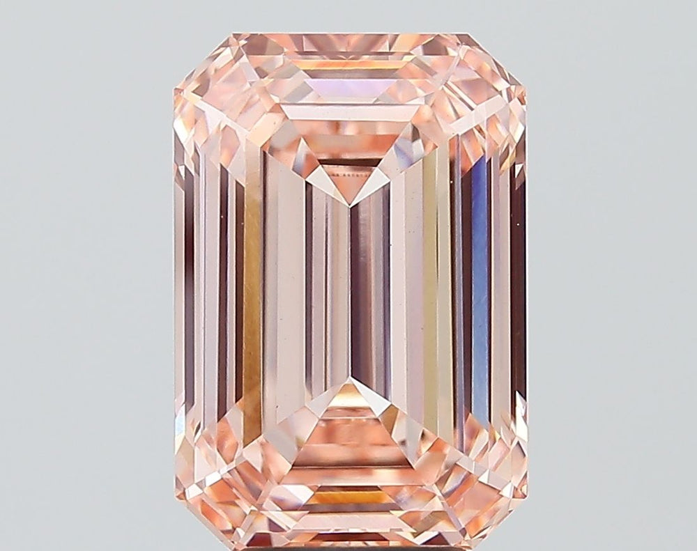 6.48 Carat Emerald Lab Diamond with  Cut Diamond in 14KT  view 1
