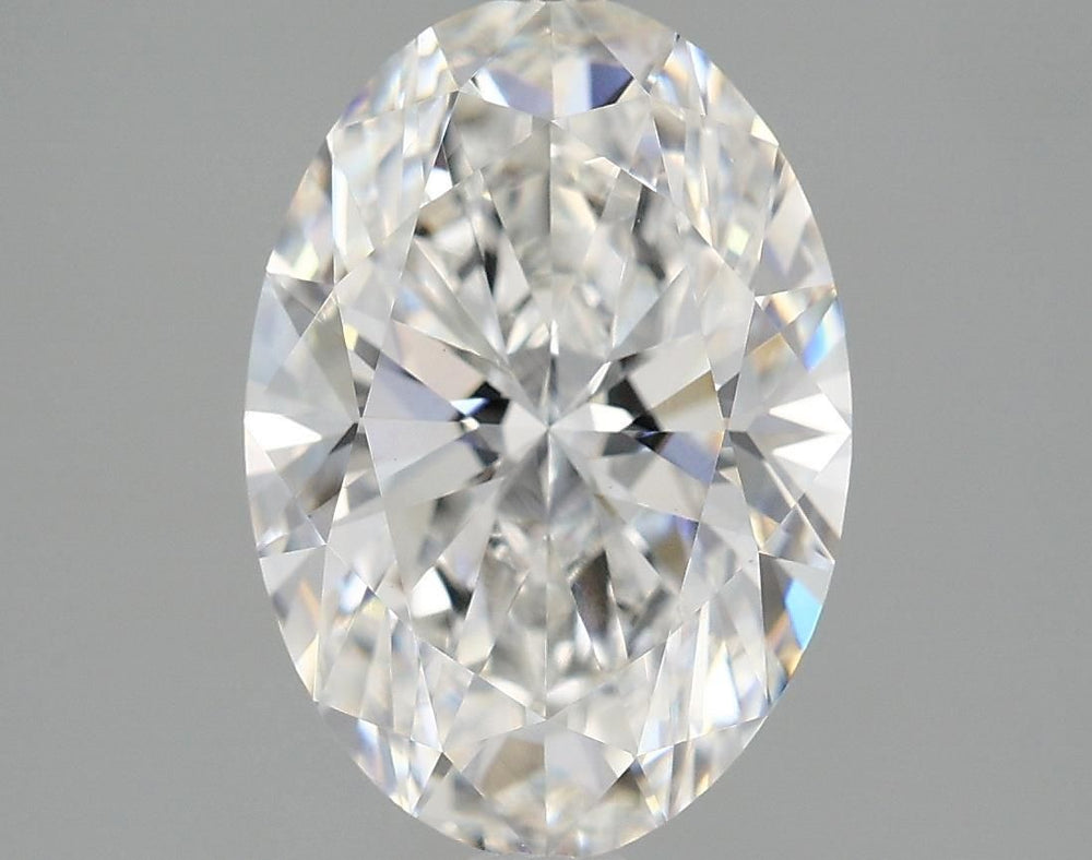 2.96 Carat Oval Lab Diamond with  Cut Diamond in 14KT  view 1
