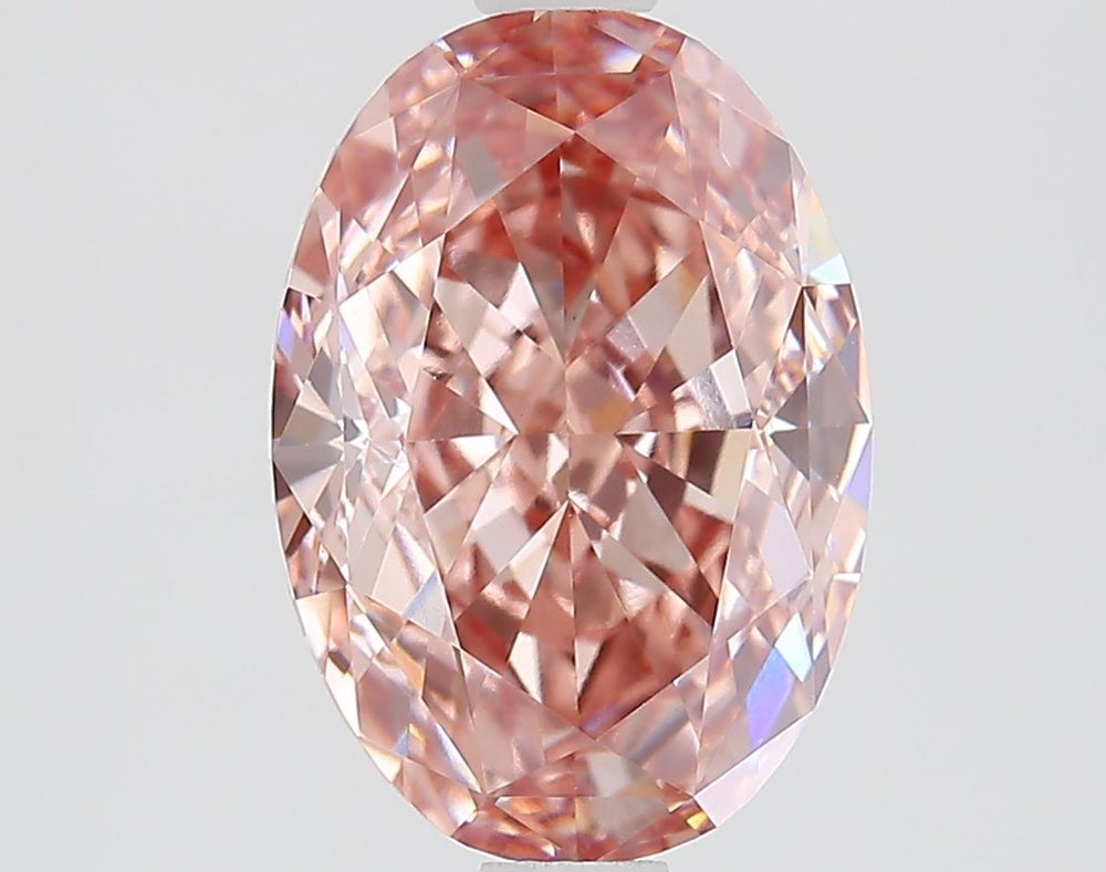 2.84 Carat Oval Lab Diamond with  Cut Diamond in 14KT  view 1
