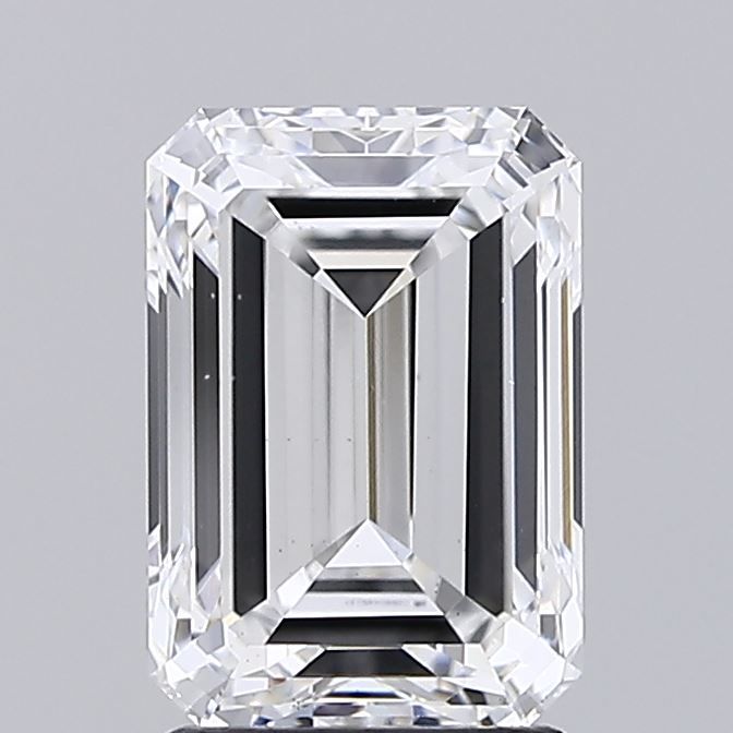 2.5 Carat Emerald Lab Diamond with  Cut Diamond in 14KT  view 1
