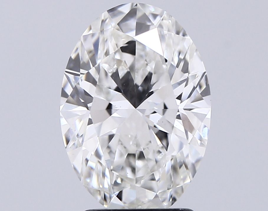 2.45 Carat Oval Lab Diamond with  Cut Diamond in 14KT  view 1
