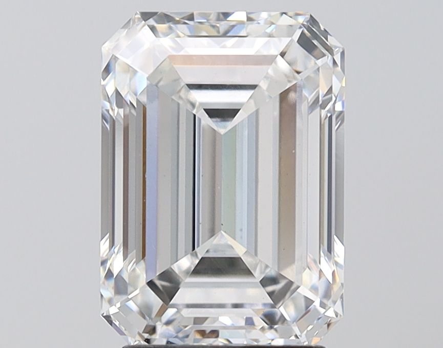 3.09 Carat Emerald Lab Diamond with  Cut Diamond in 14KT  view 1

