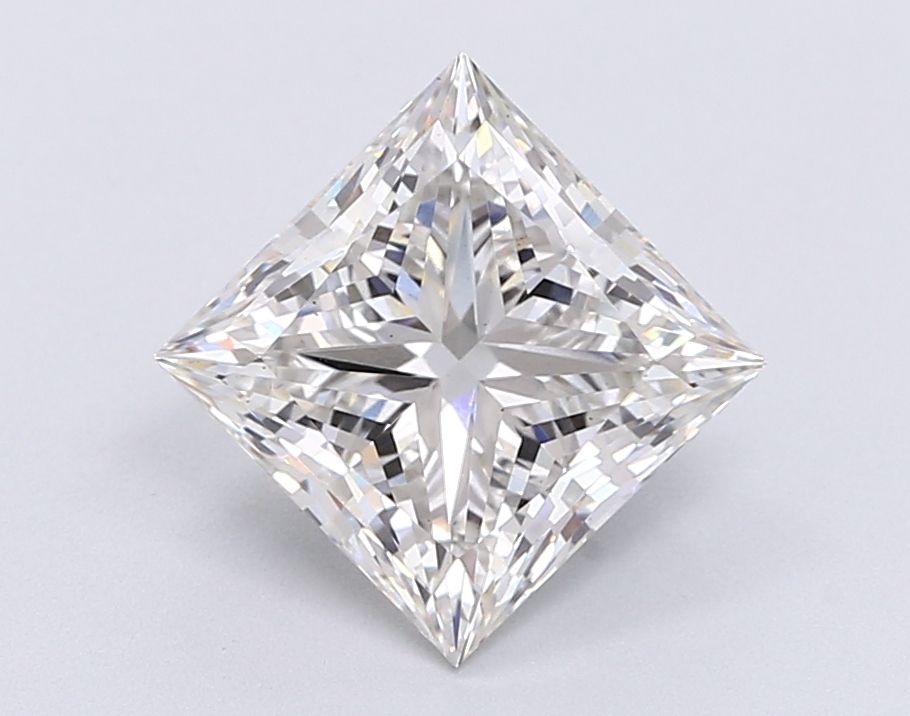 2.7 Carat Princess Lab Diamond with  Cut Diamond in 14KT  view 1
