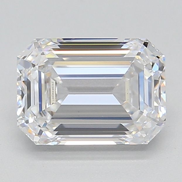 1.5 Carat Emerald Lab Diamond with  Cut Diamond in 14KT  view 1
