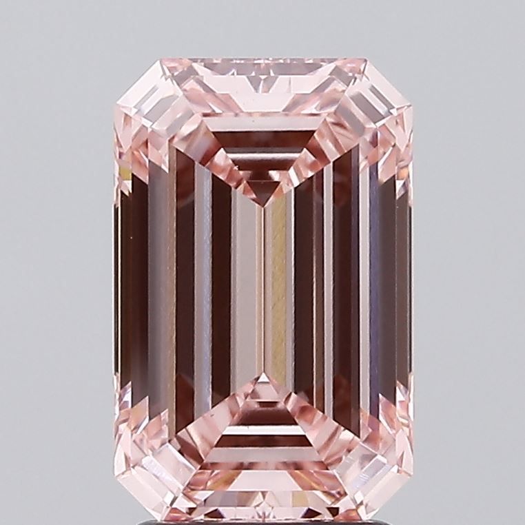 3.11 Carat Emerald Lab Diamond with  Cut Diamond in 14KT  view 1
