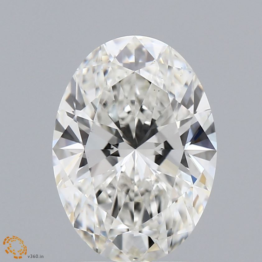 3.0 Carat Oval Lab Diamond with  Cut Diamond in 14KT  view 1
