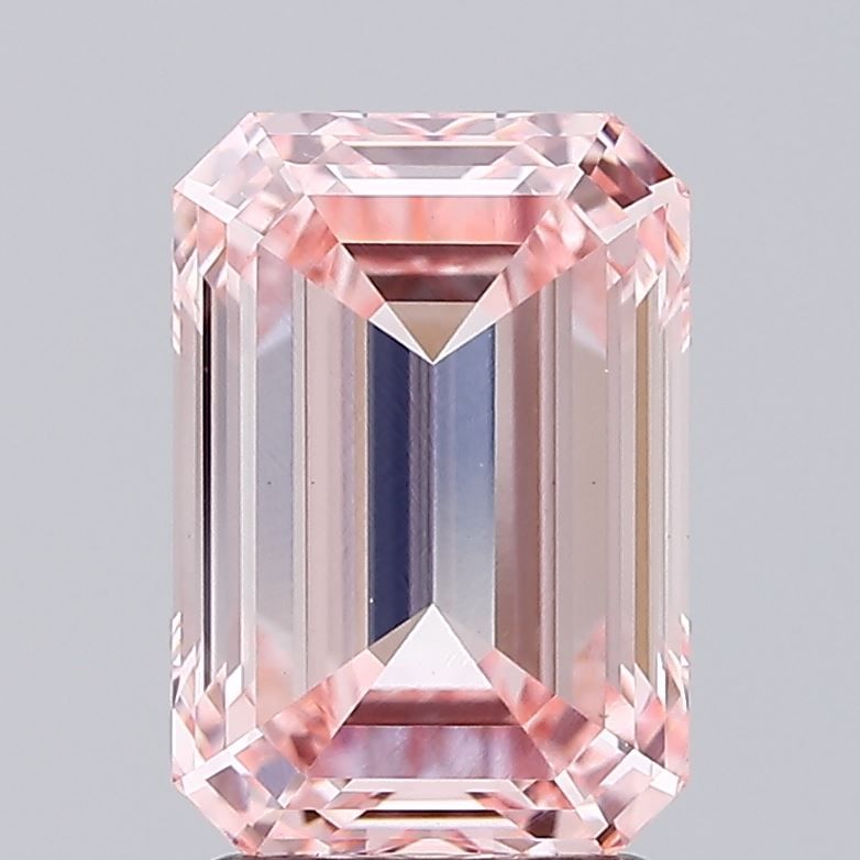 2.9 Carat Emerald Lab Diamond with  Cut Diamond in 14KT  view 1
