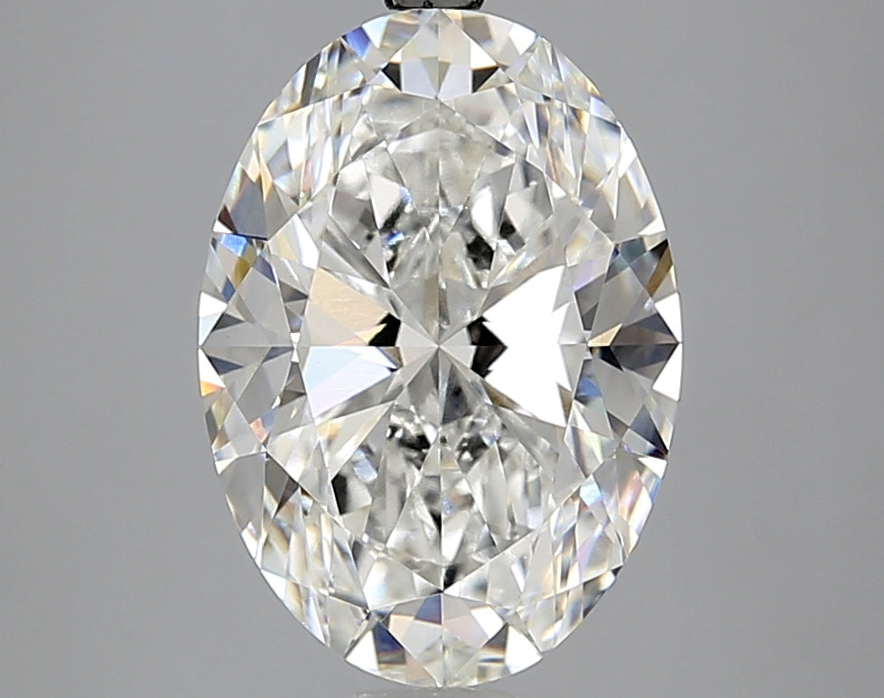 4.17 Carat Oval Lab Diamond with  Cut Diamond in 14KT  view 1
