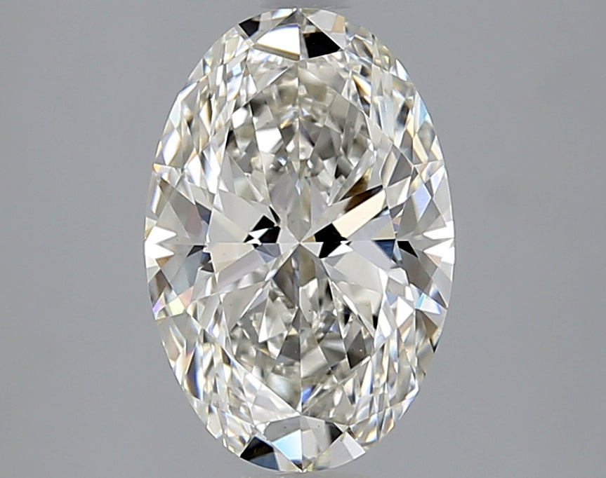 2.41 Carat Oval Lab Diamond with  Cut Diamond in 14KT  view 1
