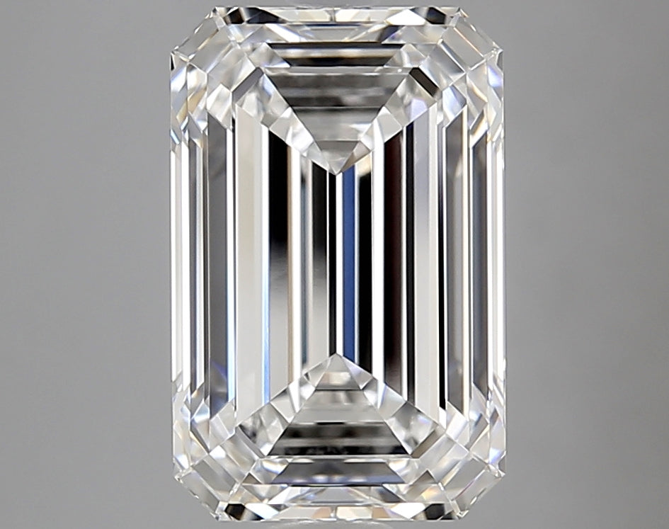 5.19 Carat Emerald Lab Diamond with  Cut Diamond in 14KT  view 1
