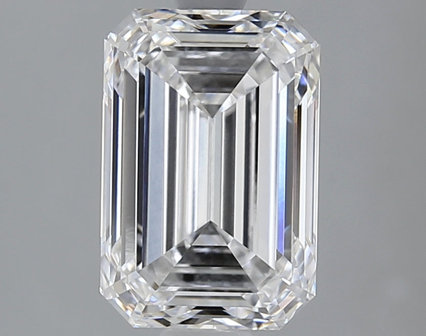 2.4 Carat Emerald Lab Diamond with  Cut Diamond in 14KT  view 1
