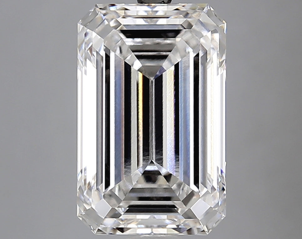 5.36 Carat Emerald Lab Diamond with  Cut Diamond in 14KT  view 1
