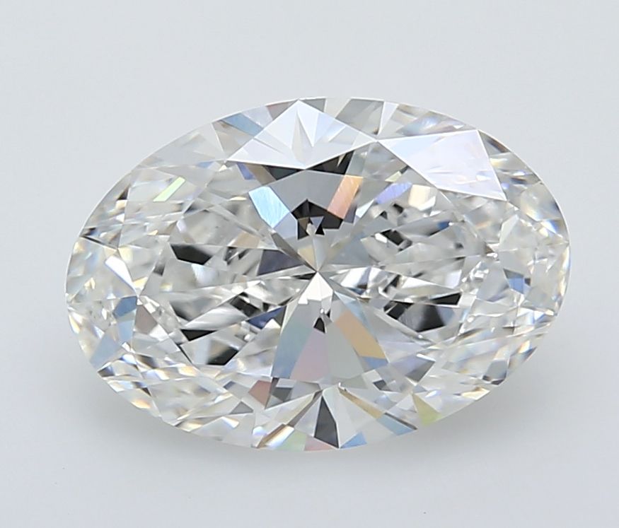 3.02 Carat Oval Lab Diamond with  Cut Diamond in 14KT  view 1
