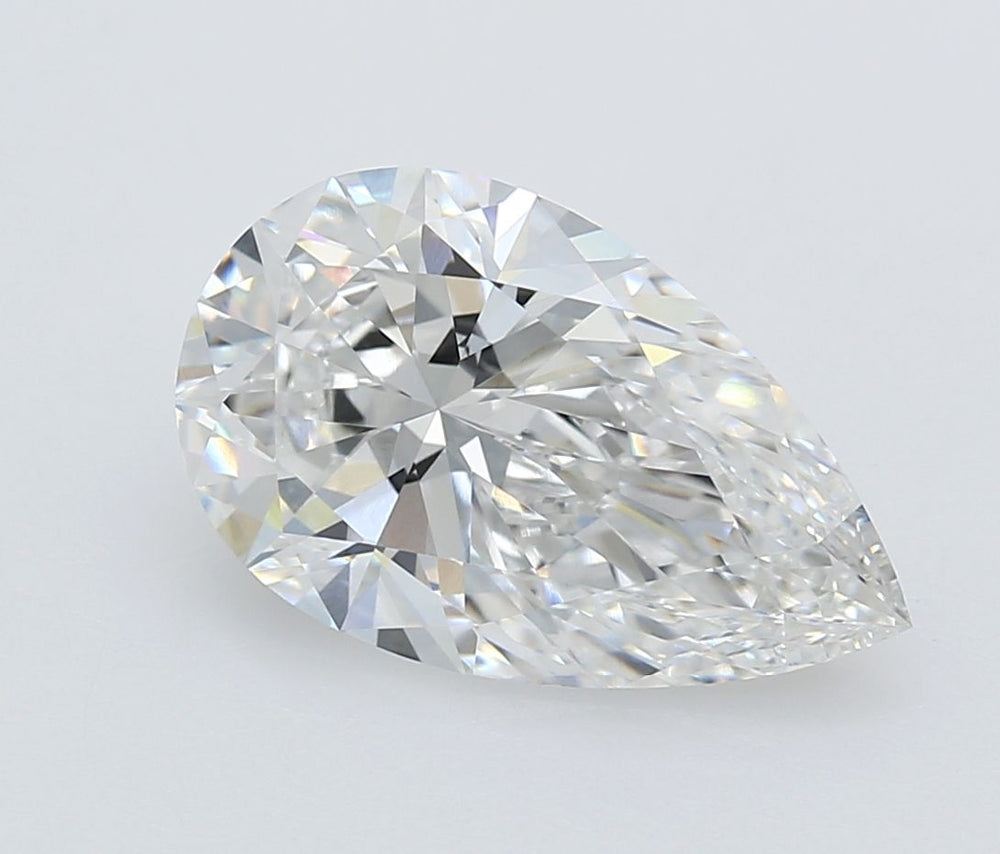 3.05 Carat Pear Lab Diamond with  Cut Diamond in 14KT  view 1
