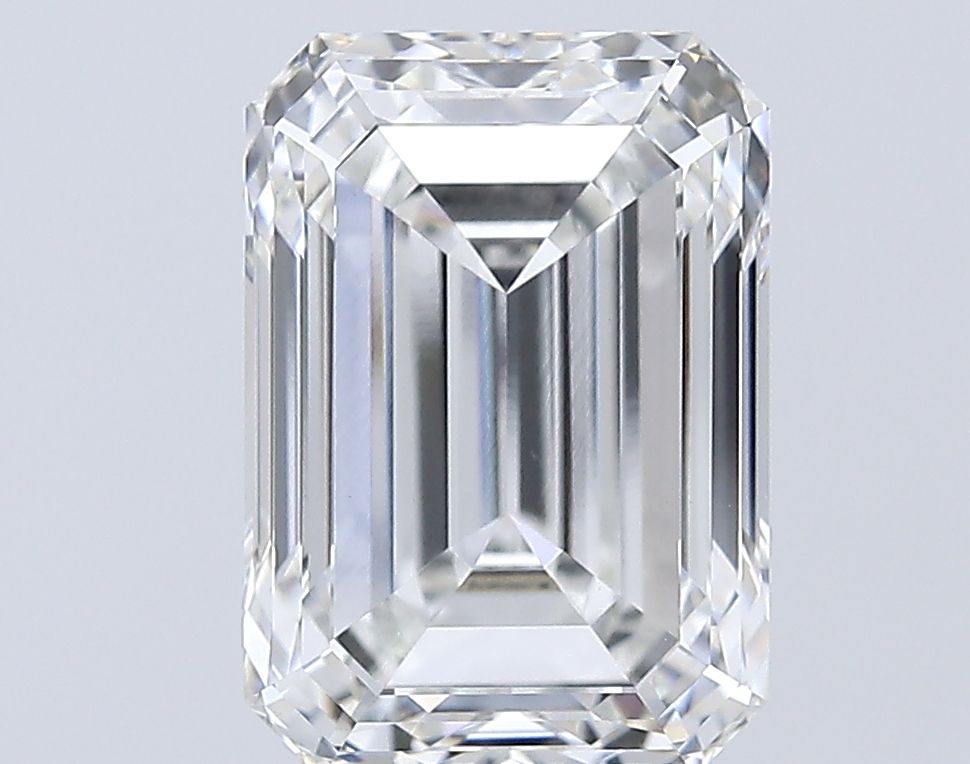 5.44 Carat Emerald Lab Diamond with  Cut Diamond in 14KT  view 1
