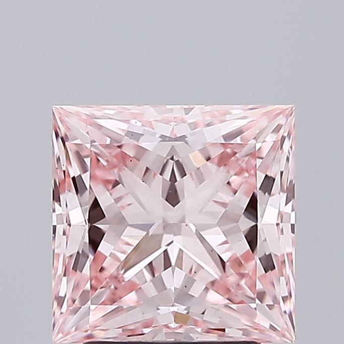 2.51 Carat Princess Lab Diamond with  Cut Diamond in 14KT  view 1
