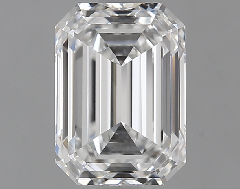 1.1 Carat Emerald Lab Diamond with  Cut Diamond in 14KT  view 1
