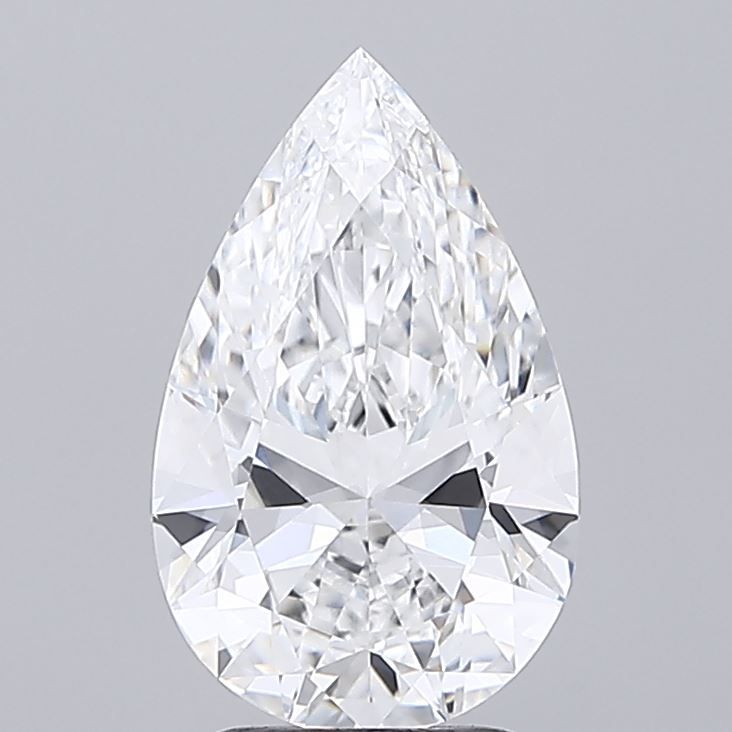 2.53 Carat Pear Lab Diamond with  Cut Diamond in 14KT  view 1
