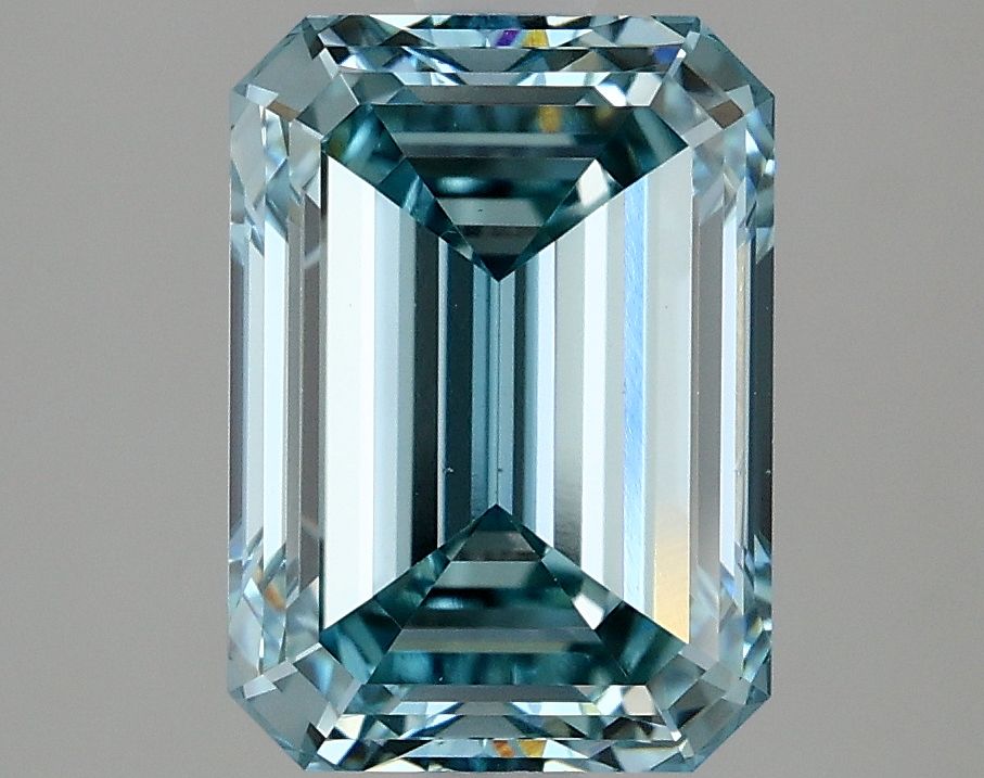 2.64 Carat Emerald Lab Diamond with  Cut Diamond in 14KT  view 1
