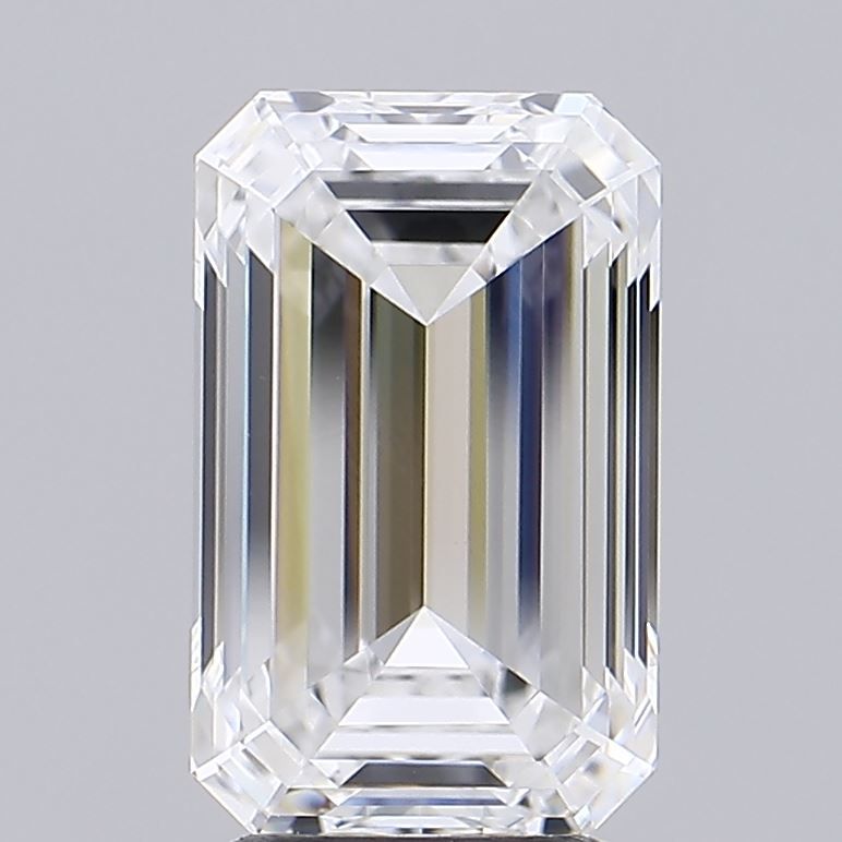 3.36 Carat Emerald Lab Diamond with  Cut Diamond in 14KT  view 1
