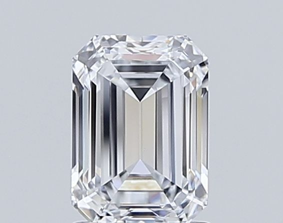 1.5 Carat Emerald Lab Diamond with  Cut Diamond in 14KT  view 1
