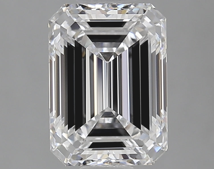 1.71 Carat Emerald Lab Diamond with  Cut Diamond in 14KT  view 1
