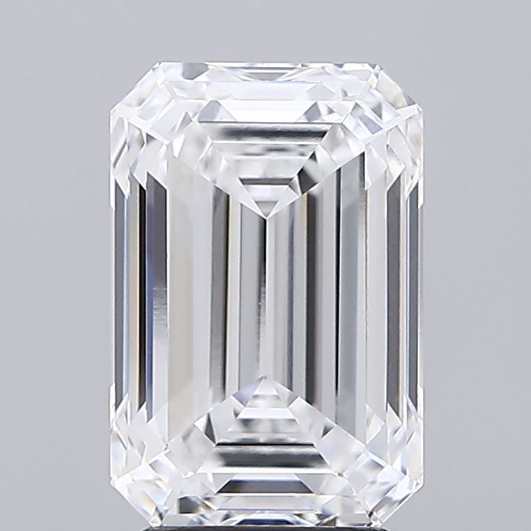 3.58 Carat Emerald Lab Diamond with  Cut Diamond in 14KT  view 1
