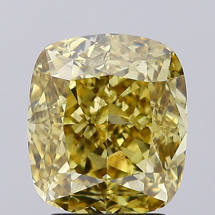 3.06 Carat Cushion Lab Diamond with  Cut Diamond in 14KT  view 1
