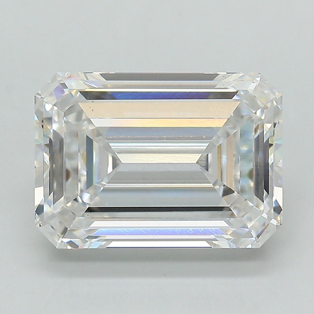 5.06 Carat Emerald Lab Diamond with  Cut Diamond in 14KT  view 1
